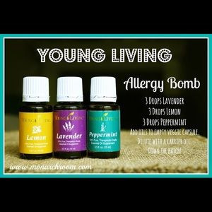 Young Living lavender, lemon, & peppermint